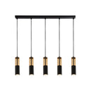 Searchlight 82121-5BK Merrygold 5Lt Bar Pendant - Black Metal & Amber Acrylic