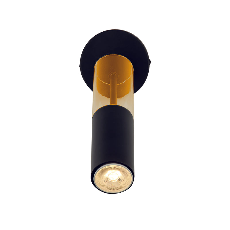 Searchlight 82122-1BK Merrygold Wall Light - Black Metal & Amber Acrylic