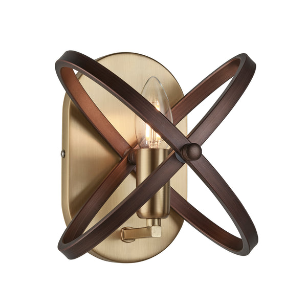 Searchlight 8241BZ Hoopla Wall Light  - Bronze & Brown Metal