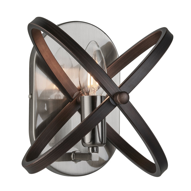 Searchlight 8241PW Hoopla Wall Light  - Pewter & Black Metal