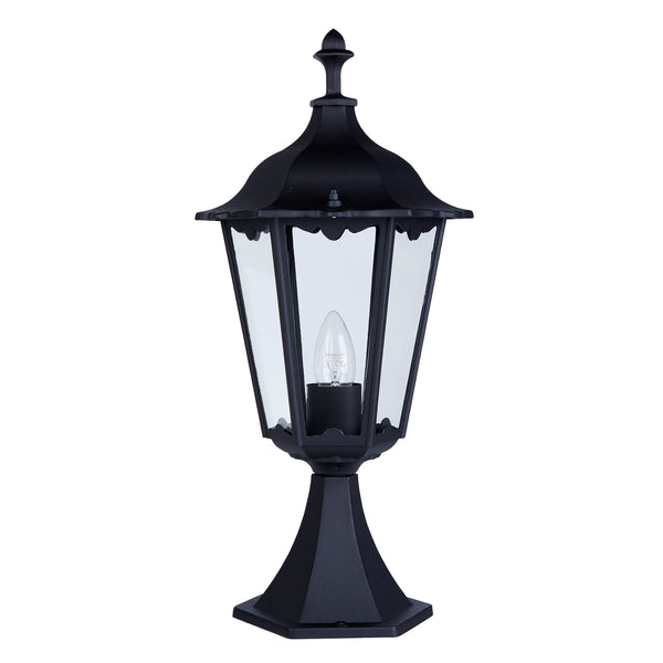 Searchlight 82503BK Alex 55cm Outdoor Post  -  Silk Black Metal & Glass , IP44