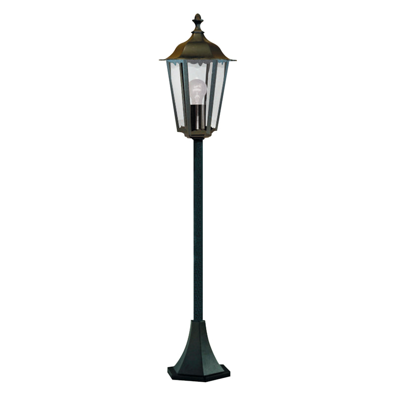 Searchlight 82504BK Alex  Outdoor Post - Black Metal & Glass