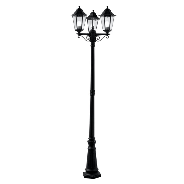 Searchlight 82540BK Alex 220cm 3Lt Outdoor Post - Silk Black Metal & Glass, IP44