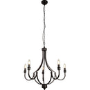 Searchlight 82915-5BK Lodge 5Lt Pendant - Black Metal