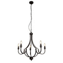 Searchlight 82915-5BK Lodge 5Lt Pendant - Black Metal