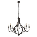 Searchlight 82918-8BK Lodge 8Lt Pendant - Black Metal