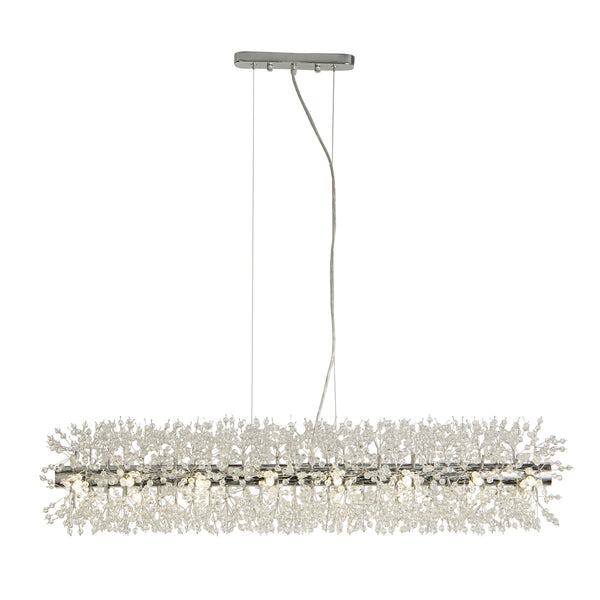 Searchlight 83420-16CC Sunburst 16Lt Bar Pendant - Chrome Metal & Glass Beads