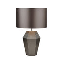 Searchlight 8347SM Lucy Table Lamp - Smoked Glass & Satin Shade