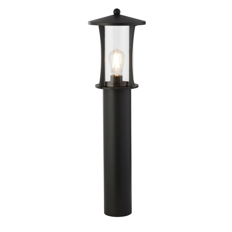 Searchlight 8478-730 Pagoda Outdoor Post - Black Metal & Clear Glass
