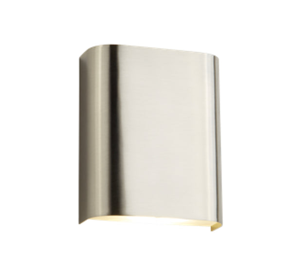 Searchlight 8582-2SS Match Box 2Lt LED Wall Light - Satin Silver & Frosted Glass