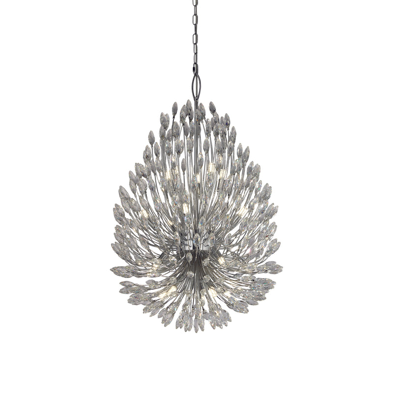 Searchlight 86012-20CC Peacock 20Lt Pendant - Chrome Metal & Crystal