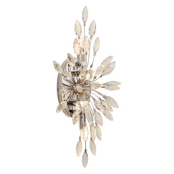 Searchlight 86012-4CC Peacock 4Lt Wall Light - Chrome Metal & Crystal - Searchlight - Falcon Electrical UK