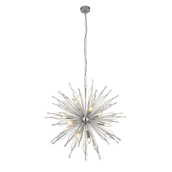Searchlight 8610-10CC Starburst 10Lt Ceiling Pendant - Chrome & Glass