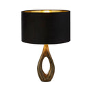 Searchlight 86531BK Bucklow Table Lamp- Antique Brass Metal & Black Velvet Shade - Searchlight - Falcon Electrical UK