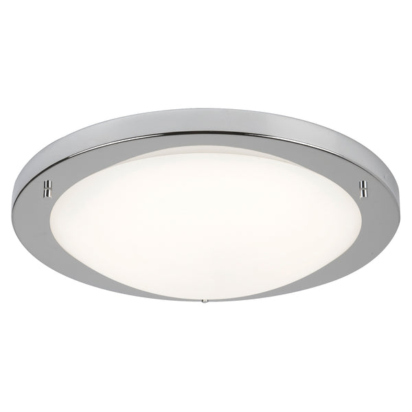 Searchlight 8703SS Geneva LED Flush  -  Satin Silver & Glass, IP44