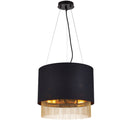 Searchlight 8723-3BK Fringe 3Lt Ceiling Pendant - Black Shade & Gold Chain