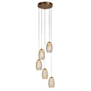 Searchlight 97291-5CP Cyclone 5Lt Pendant - Bronze Metal & Champagne Glass
