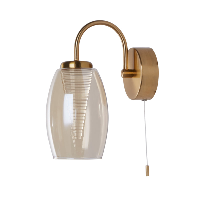 Searchlight 97292-1CP Cyclone Wall Light - Bronze Metal & Champagne Glass