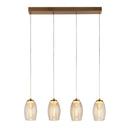 Searchlight 97292-4CP Cyclone 4Lt Bar Pendant - Bronze Metal & Champagne Glass