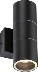 Knightsbridge MLA OWALL02BKP 230V IP54 GU10 Up and Down Wall Light with Photocell Sensor- Black