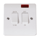 Click Scolmore CCA024 20A Double Pole Sink Bath Plate Switch With Neon