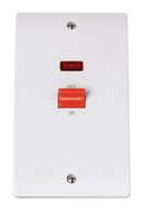 Click Scolmore CCA203 Curva - 50A 2 Gang Double Pole Switch With Neon (Vertical)