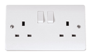Click Scolmore CCA606 13A 2 Gang Switched Socket