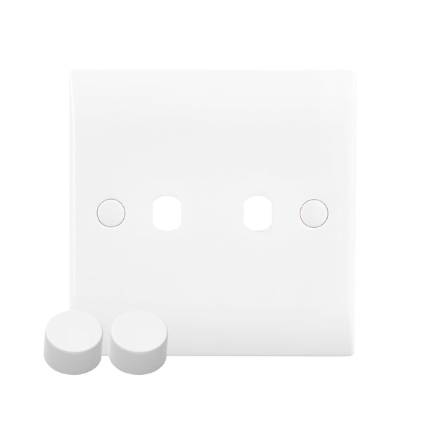 Saxby CE82DIM 2G Dimmer Plate With Dimmer Caps