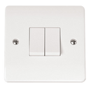 Click Scolmore CMA012 10AX 2 Gang 2 Way Plate Switch