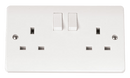 Click Scolmore CMA037 13A 2 Gang DP Switched Socket Outlet Clean Earth