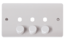 Click Scolmore CMA147PL 3 Gang Double Dimmer Plate & Knobs