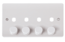 Click Scolmore CMA148PL 4 Gang Double Dimmer Plate & Knobs