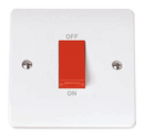 Click Scolmore CMA200 Mode - 50A 1 Gang Double Pole Switch - Orange Rocker