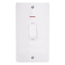 Click Scolmore CMA2503 Mode - 50A 2 Gang Double Pole Switch With LED (Vertical) - White Rocker