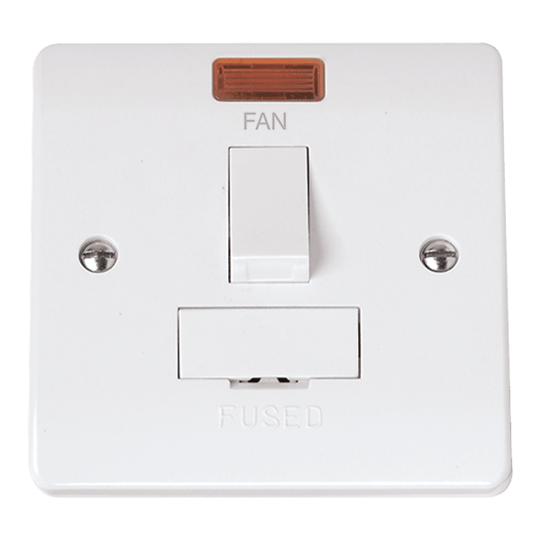 Click Scolmore CMA652-FN 13A DP SWITCHED FCU WITH NEON - FAN ETCHING