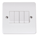 Click Scolmore CMA9014 10AX 4 Gang 2 Way Single Plate Switch