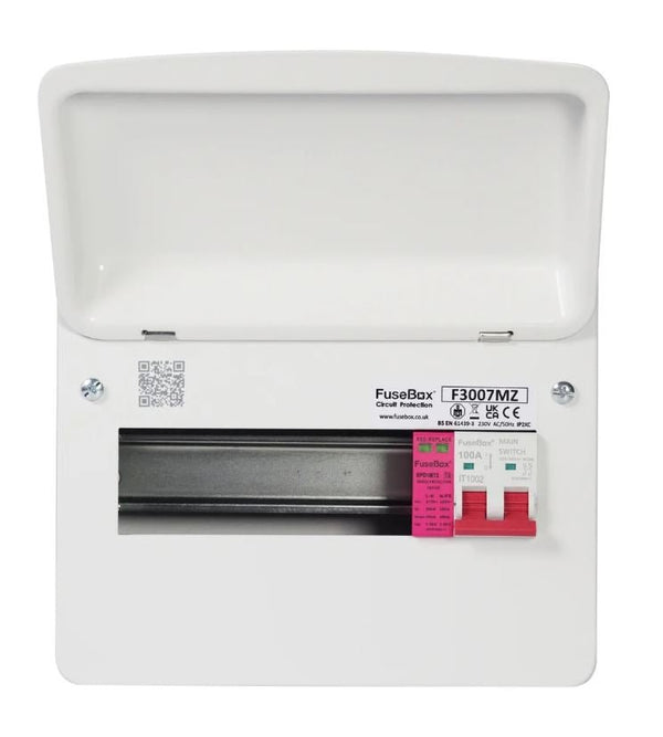 Fusebox F3007MZ 7 - way Consumer Unit with 100A Isolator + T2 SPD - Fusebox - Falcon Electrical