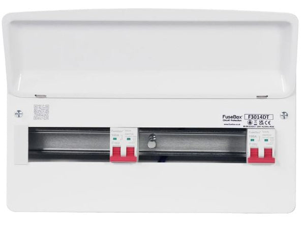 Fusebox F3014DT 14 Way Dual Tariff Consumer Unit 2x100A Main Switch (7/7) - Fusebox - Falcon Electrical