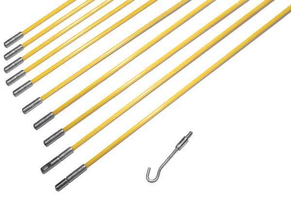 Mixed Rods Mixed FLEXROD Flexible Cable Pulling Rod, 10x 4mmx1m GRP Rods
