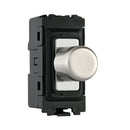 Saxby GD20RDBSB Grid 1G 2-Way 100W LED Dimmer Module - Brushed Steel With Black Insert