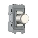 Saxby GD20RDBSG Grid 1G 2-Way 100W LED Dimmer Module - Brushed Steel With Grey Insert