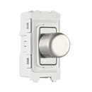 Saxby GD20RDBSW Grid 1G 2-Way 100W LED Dimmer Module - Brushed Steel With White Insert