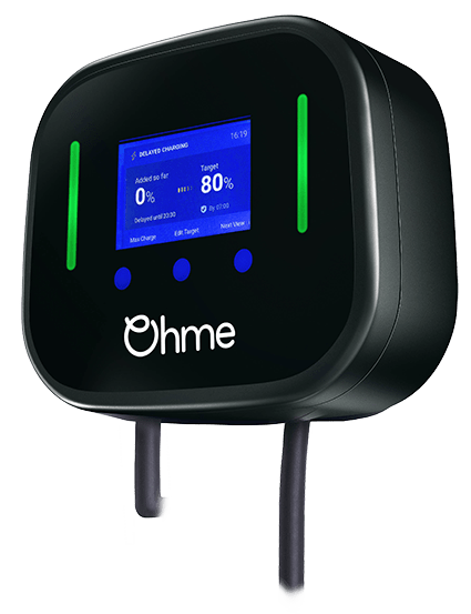 Ohme HomePro - 8 7.4kW Tethered Type 2 EV Charger w/ 8M Charging Cable & LCD Screen - Ohme - Falcon Electrical