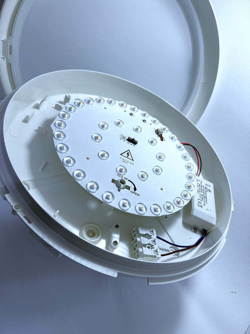 Modlux  MODBT18C-1A-02PEMMS  Tri-Wattage, CCT, IP65 Bulkhead (Wall/Ceiling) Fitting - Microwave + Emergency