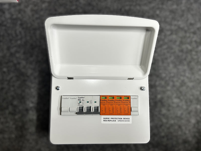 Fusebox SPDCUKITT2TPNE Three Phase T2 SPD 3P+NPE in Metal Enclosure - Fusebox - Falcon Electrical