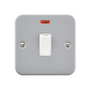 Saxby MC271 Metal Clad 20A 1G DP Switch With Neon