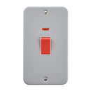 Saxby MC555 45A Large Plate DP Switch with Neon - Saxby - Falcon Electrical