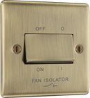 BG NAB15 Nexus Metal Antique Brass Triple pole fan isolator - BG - Falcon Electrical