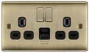 BG NAB22UAC12B Double switched single pole, with USB A + C (12W) - BG - Falcon Electrical