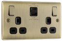 BG NAB22UAC22B Nexus Metal Antique Brass Double switched single pole, with USB A + C (22W) - BG - Falcon Electrical